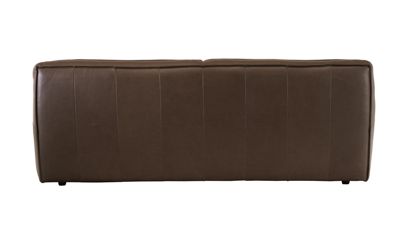 Brown leather sofa on a white background